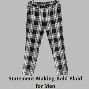 Forever 21 Black and White Plaid Men's Dress Pants